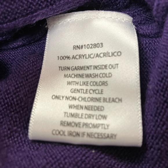 Napa Valley, mock turtleneck, purple, 1X - Picture 4 of 4